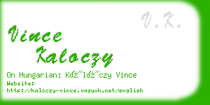 vince kaloczy business card